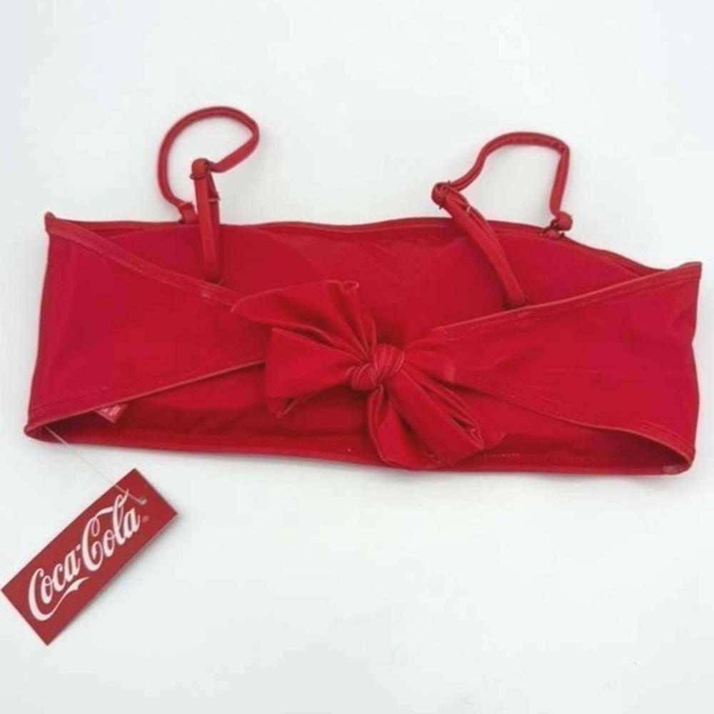 Coca-Cola Red Bikini Top Logo Print Swimwear – Women's Size Small – Brand New - Picture 2 of 3